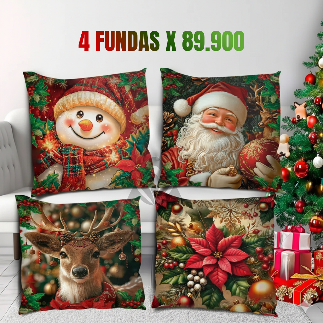 Set X 4 Fundas Navideñas