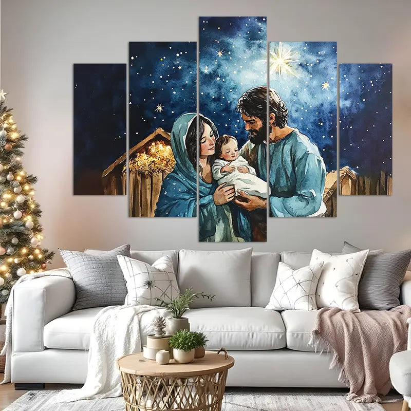 Cuadro navideño 5 piezas: elegancia definitiva para tu hogar