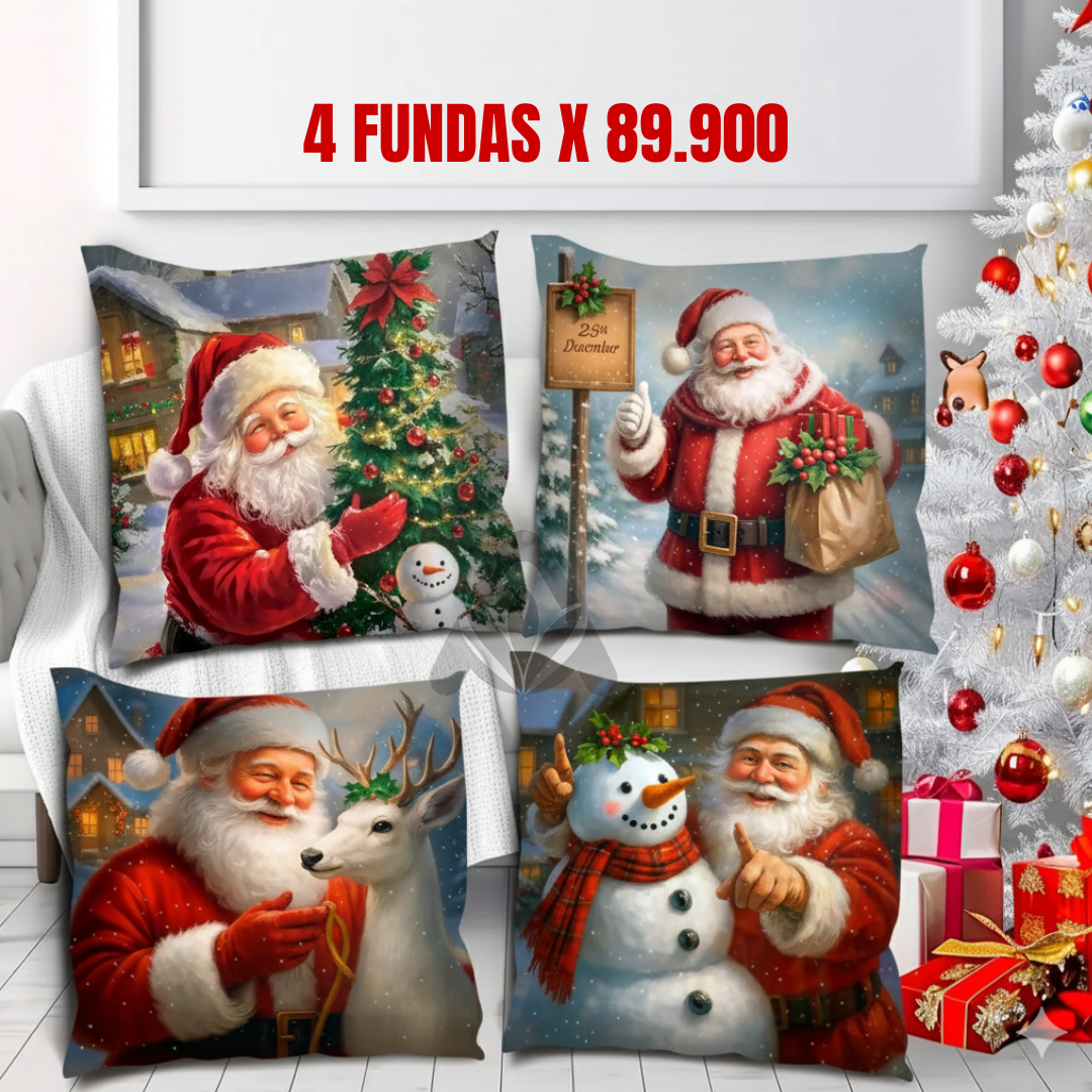 Set X 4 Fundas Navideñas