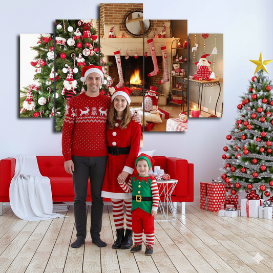Cuadro navideño 5 piezas: elegancia definitiva para tu hogar