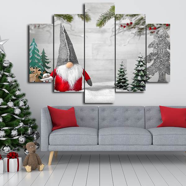 Cuadro navideño 5 piezas: elegancia definitiva para tu hogar